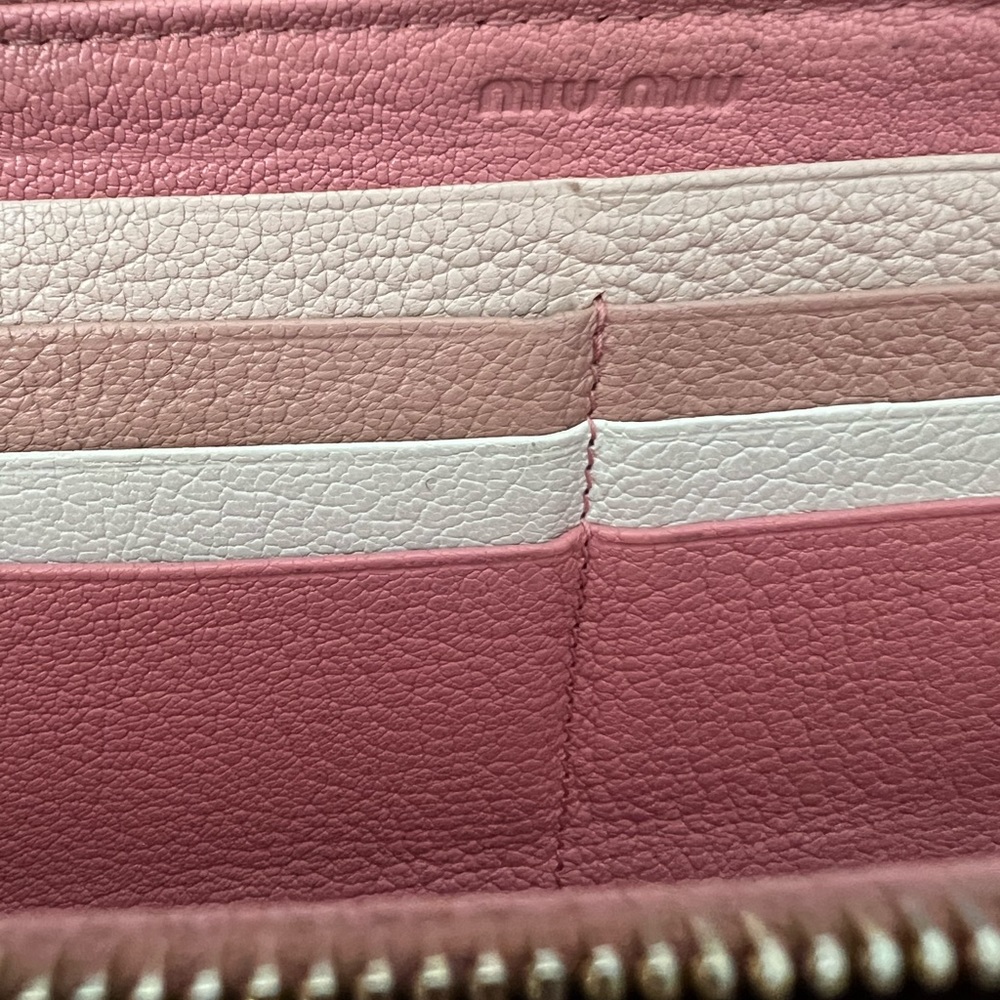 Authentic Miu Miu Rosa Pink Leather Large Contine… - image 7